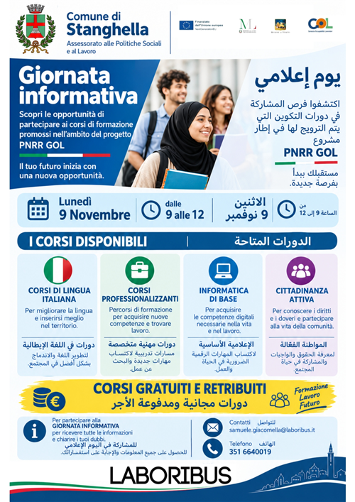 Progetto GOL 4 â€“ Lavoro e Inclusione: corsi di italiano, competenze digitali e autonomia