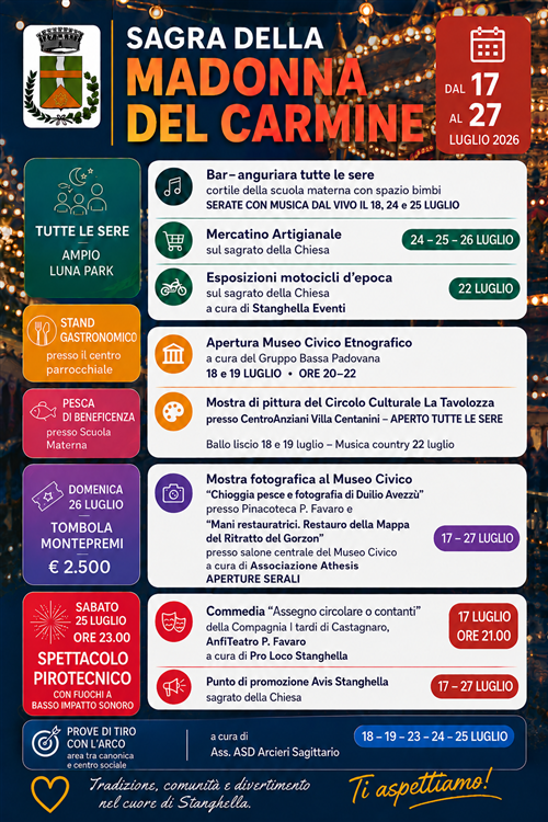 Al via la Sagra della Madonna del Carmine: dal 17 al 27 luglio un ricco calendario di eventi per tutta la comunità