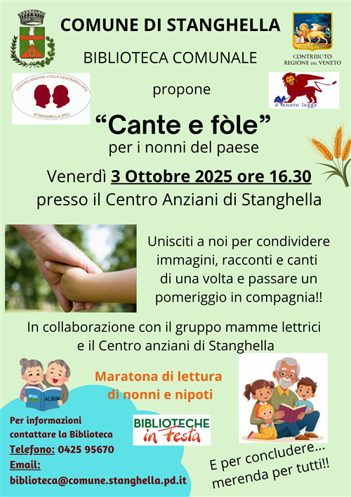 Cante e fòle per i nonni del paese