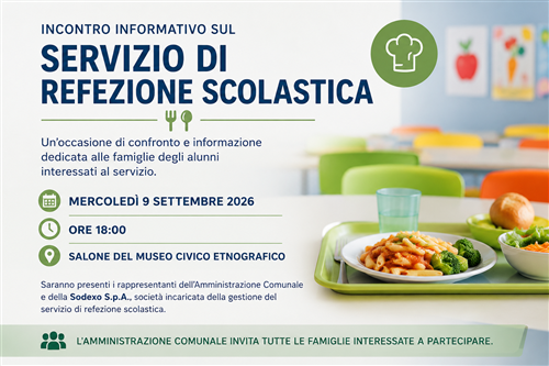 Incontro informativo sul servizio di refezione scolastica